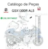 Diagrama explodido com peças numeradas do catálogo da Suzuki GSX1300R AL5 2015