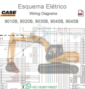 Capa de PDF com esquema elétrico para escavadeiras Case 9010B, 9020B, 9030B, 9040B e 9045B