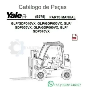 Capa do catálogo de peças Yale B975 em PDF, 558 páginas, idioma inglês