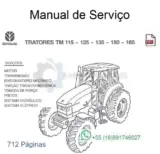 Capa do Manual de Serviço New Holland TM115, TM125, TM135, TM150 e TM165 em PDF, 712 páginas