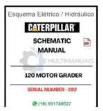 Capa do manual esquemático Caterpillar 120 Motor Grader para série E92 em formato PDF