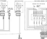 Diagrama técnico elétrico com interruptores, conexões e linhas de fiação