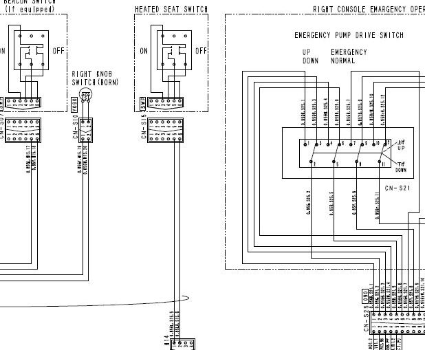 Diagrama técnico elétrico com interruptores, conexões e linhas de fiação